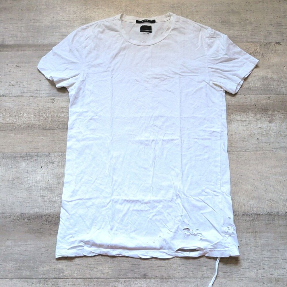 Ksubi Electric Sun Club Men's White Distressed T-Shirt Size L Grunge Tee